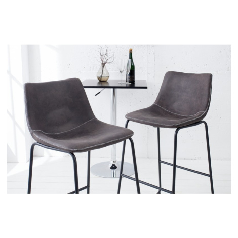 Estila Dizajnová barová stolička Django vintage šedá