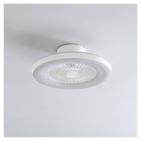 Lindby Smart LED stropný ventilátor Paavo, biely, tichý, Tuya