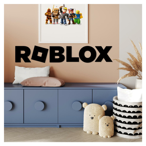 Drevený obraz - Logo Roblox, Čierna