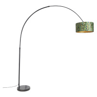 Botanická oblúková lampa čierny zamatový odtieň pávie prevedenie 50 cm - XXL