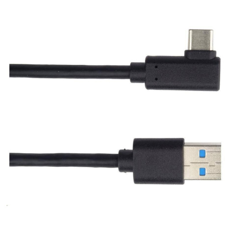 PREMIUMCORD Kábel USB typ C/M so zahnutým konektorom 90° - USB 3.0 A/M, 2m