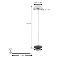 Lindby LED solárna stojacia lampa Samine, čierna, kov, stmievateľná