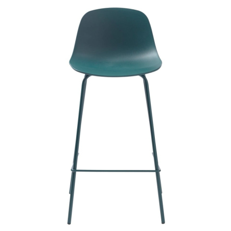 Plastová barová stolička v petrolejovomodrej farbe 92,5 cm Whitby – Unique Furniture