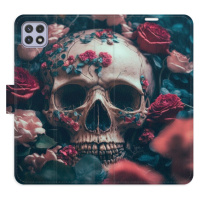 Flipové puzdro iSaprio - Skull in Roses 02 - Samsung Galaxy A22 5G