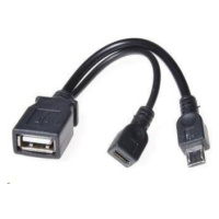 PREMIUMCORD USB redukčný kábel USB A/samica+Micro USB/samica - Micro USB/samica OTG