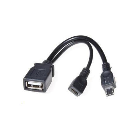 PREMIUMCORD USB redukčný kábel USB A/samica+Micro USB/samica - Micro USB/samica OTG