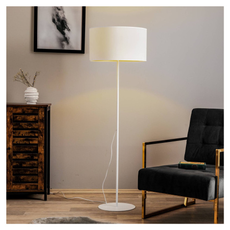 Stojaca lampa Roller, biela/zlatá, výška 145 cm