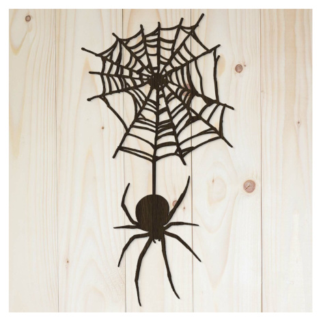 Drevená dekorácia na Halloween - Pavúk
