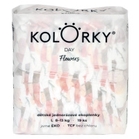 KOLORKY DAY - kvety - L (8-13kg) jednorazové eko plienky 19 ks