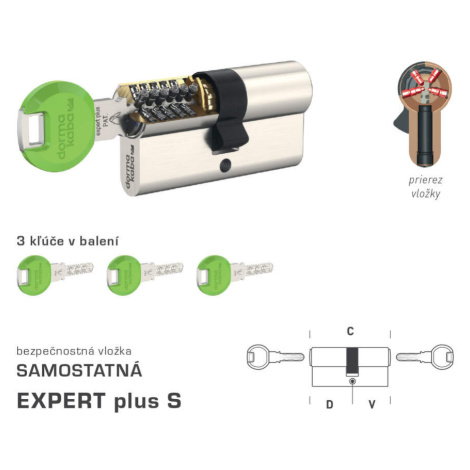 DK - EXPERT plus S NIM - nikel matný D 25 + V 40 mm