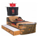 Detská posteľ jack 90x190cm v tvare lode s úložným priestorom - dub