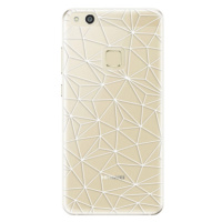 Odolné silikónové puzdro iSaprio - Abstract Triangles 03 - white - Huawei P10 Lite