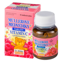 DR.MULLER MÜLLEROVE medvedíky - vitamín C s príchuťou malín 45 tabliet