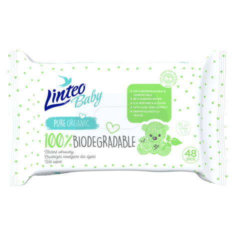 LINTEO Baby Vlhčené obrúsky Biodegradable 48 ks