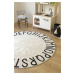 Přírodní koberec, ručně tkaný Round ABC Natural-Black - 150x150 (průměr) kruh cm Lorena Canals k