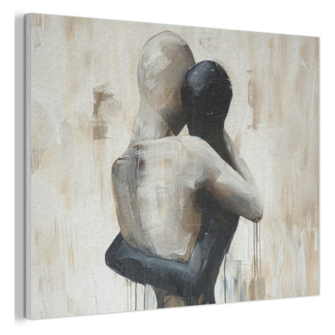 MuchoWow AKUSTICKÝ OBRAZ Abstraktné - Láska - Čiernobiele - Moderné 70x50 cm
