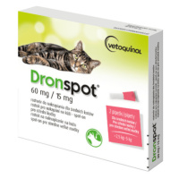 DRONSPOT 60 mg/15 mg spot-on pre stredne veľké mačky 2 x 0,7 ml