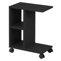 KONDELA Abbas New príručný stolík na kolieskach čierna