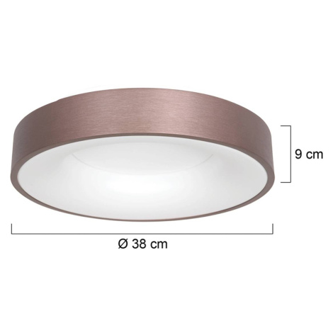 LED stropné svietidlo Ringlede, 2 700 K Ø 38 cm bronz Steinhauer BV