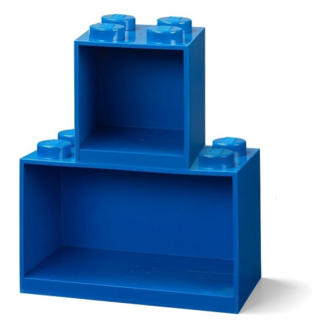 LEGO® Brick závesné police, set 2 ks modrá