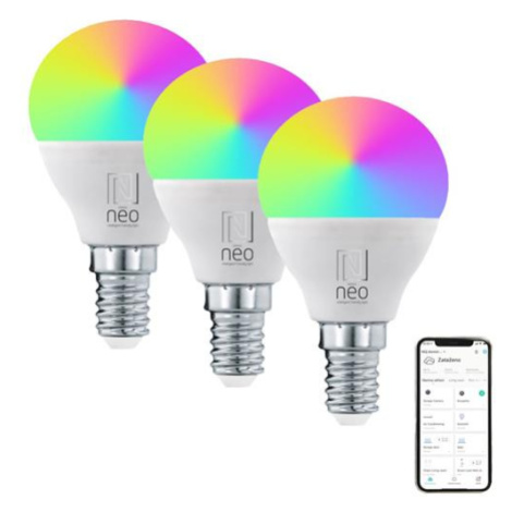 Smart LED žiarovka E14 6W RGB + CCT IMMAX NEO Lite 07745C WiFi Tuya sada 3ks