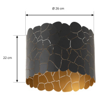 Stropné svietidlo Lindby Aralena, čierna/zlatá, kov, Ø 26 cm