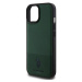 U.S. Polo PU Leather Mesh Pattern Double Horse Zadný Kryt pre iPhone 15 Green