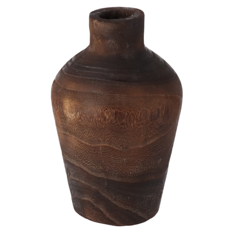 Drevená stĺpová váza tmavá 19 cm Hogewoning