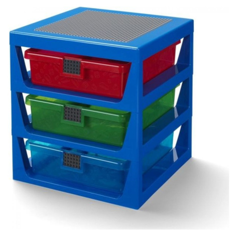 LEGO® organizér s tromi zásuvkami - modrá