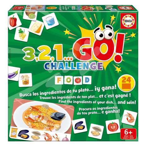 Spoločenská hra Jedlá 3,2,1... Go! Challenge Food Educa 24 obrázkov 150 dielov anglicky španiels
