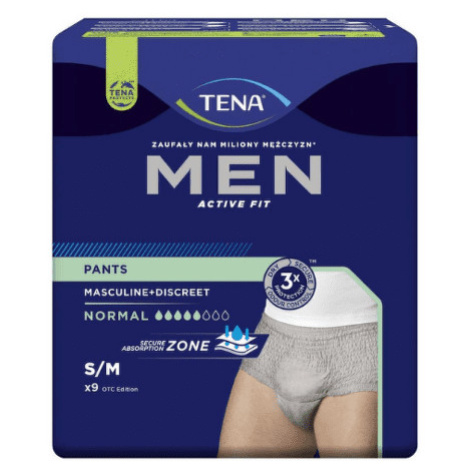 TENA Men pants normal grey S/M pánske inkontinenčné spodné prádlo sivé 9 ks