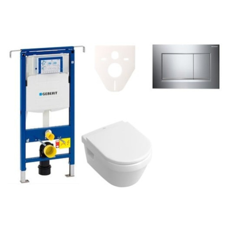 Cenovo zvýhodnený závesný WC set Geberit do ľahkých stien / predstenová montáž + WC Villeroy & B