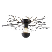 Vidiecke stropné svietidlo čierne 60 cm - lesné