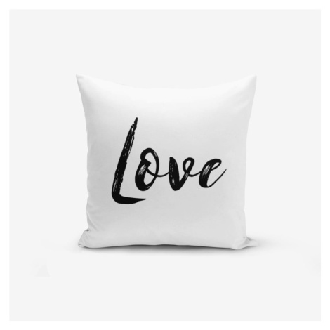 Obliečka na vankúš s prímesou bavlny Minimalist Cushion Covers Love Writing, 45 × 45 cm