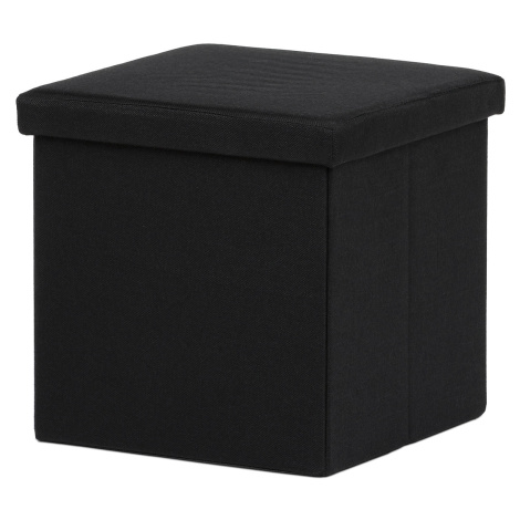 Taburet s úložným priestorom, čierna, 38 x 38 x 38 cm
