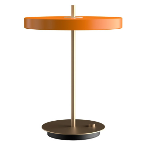 Oranžová LED stolová lampa so stmievačom s kovovým tienidlom (výška  41,5 cm) Asteria Table – UM UMAGE