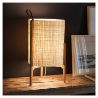 Stolová lampa Greta, prírodné vlákno/dub, výška 33 cm