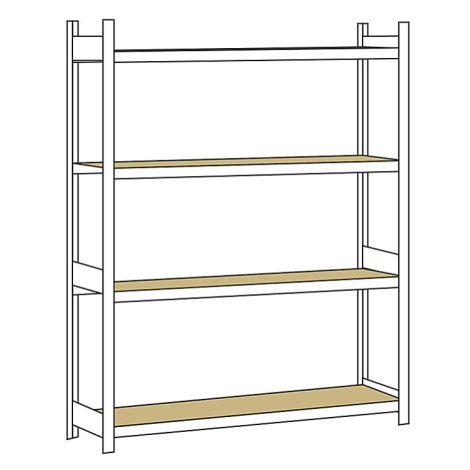 Regál s veľkým rozpätím, s drevotrieskovou doskou, výška 2500 mm SCHULTE