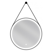 MEXEN - Reni zrkadlo s osvetlením, 60 cm, LED 6000K, čierny rám 9812-060-060-611-70