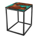 Sconto Odkladací stolík RESIN 40x40 cm, zelená/sivá