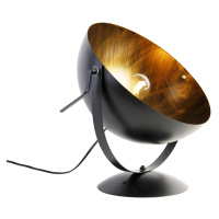 Priemyselná stolová lampa čierna so zlatom nastaviteľným - Magna