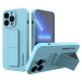 Silikónové puzdro na Apple iPhone 13 Pro Wozinsky Kickstand svetlo modré
