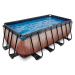 Bazén s filtráciou Wood pool Exit Toys oceľová konštrukcia 400*200*122 cm hnedý od 6 rokov