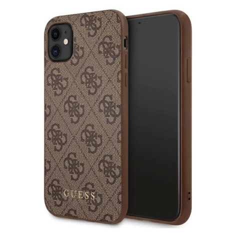 Kryt Guess GUHCN61G4GFBR iPhone 11 6,1" brown hard case 4G Metal Gold Logo (GUHCN61G4GFBR)