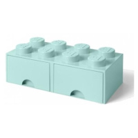 LEGO® úložný box 8 - so zásuvkami aqua 250 x 500 x 180 mm