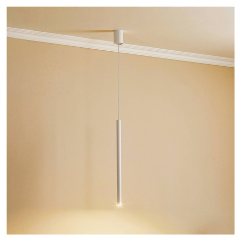 Závesná lampa Laser, s jedným plameňom, biela, tienidlo 49 cm