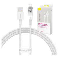 Kábel Fast Charging Cable Baseus Explorer  USB to Lightning 2.4A 1m, white (6932172628987)
