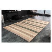 Estila Štýlový moderný obdĺžnikový koberec Persen z konope s pruhovaným dizajnom v naturálnych o