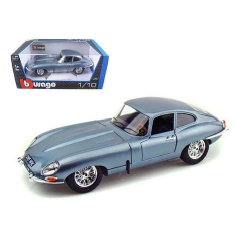 Bburago 1:18 Jaguar E Coupe Metalic Silver Blue