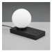 Matne čierna stolová lampa s bezdrôtovou nabíjačkou (výška 15 cm) Chloe - Trio